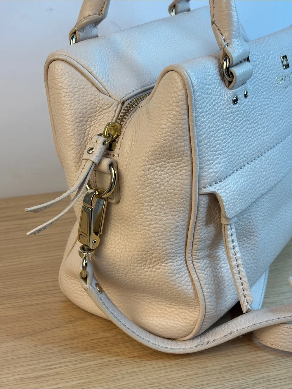 Kate Spade Grant Park Hadley Cream Pebbled Leather Satchel